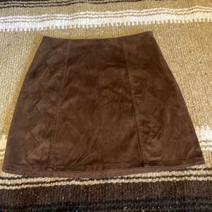 Brown suede skirt